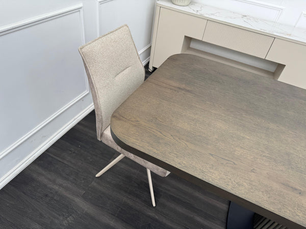 Jai Large Extending Dining Table Dark Oak Wooden Top 180-230cm