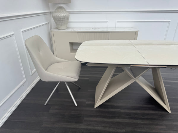 Mirage Small Extending Dining Table marble-effect ceramic top 140-170cm