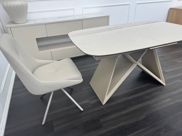 Mirage Small Extending Dining Table marble-effect ceramic top 140-170cm