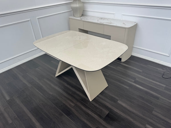 Mirage Small Extending Dining Table marble-effect ceramic top 140-170cm