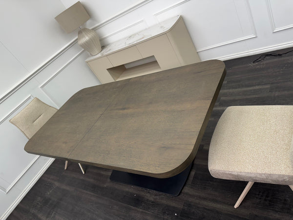 Jai Large Extending Dining Table Dark Oak Wooden Top 180-230cm