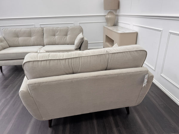 French Connection Zinc Cream Cuddle Loveseat Sofa Set