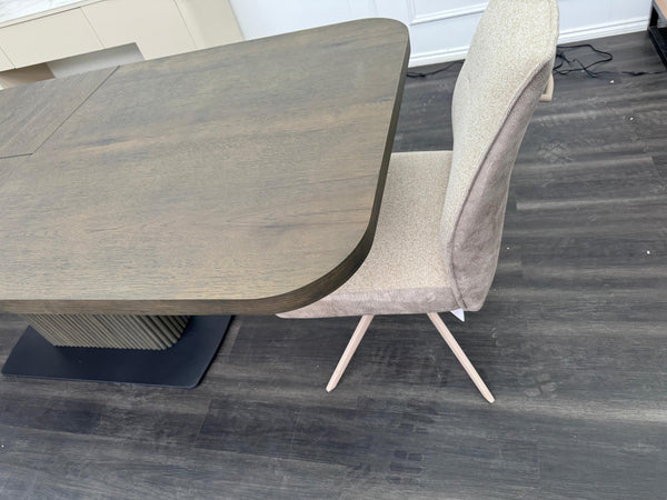 Jai Large Extending Dining Table Dark Oak Wooden Top 180-230cm