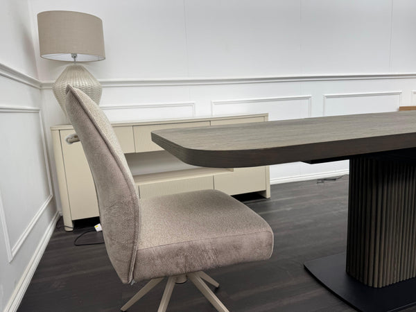 Jai Large Extending Dining Table Dark Oak Wooden Top 180-230cm