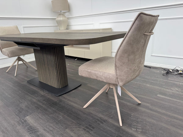 Jai Large Extending Dining Table Dark Oak Wooden Top 180-230cm