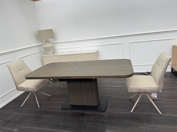 Jai Large Extending Dining Table Dark Oak Wooden Top 180-230cm