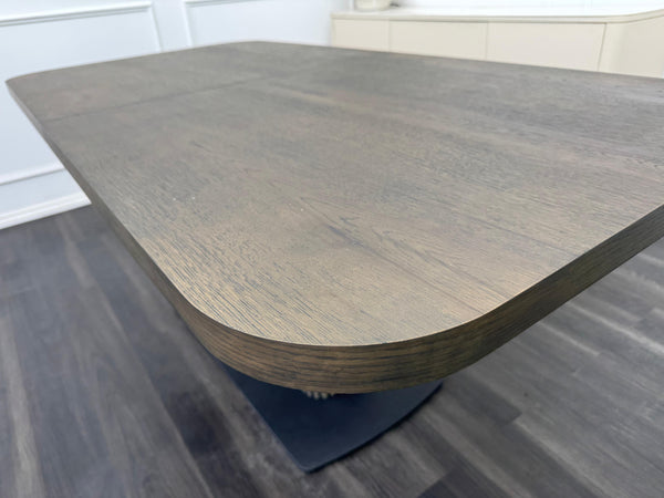 Jai Large Extending Dining Table Dark Oak Wooden Top 180-230cm