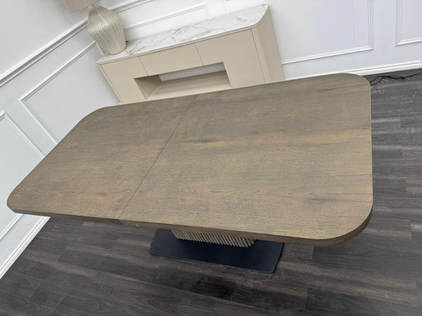 Jai Large Extending Dining Table Dark Oak Wooden Top 180-230cm