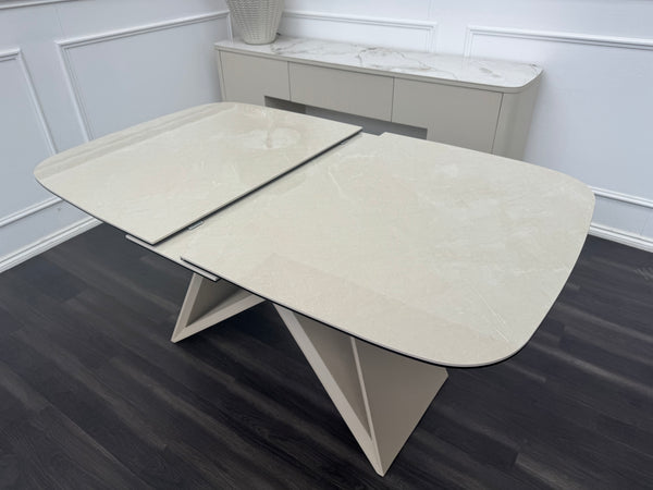 Mirage Small Extending Dining Table marble-effect ceramic top 140-170cm