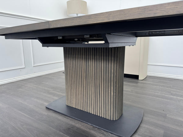 Jai Large Extending Dining Table Dark Oak Wooden Top 180-230cm