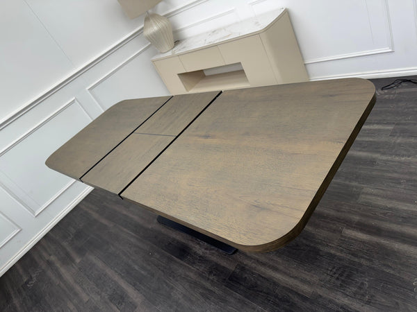 Jai Large Extending Dining Table Dark Oak Wooden Top 180-230cm