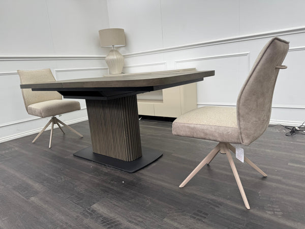 Jai Large Extending Dining Table Dark Oak Wooden Top 180-230cm