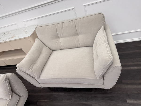 French Connection Zinc Cream Cuddle Loveseat Sofa Set