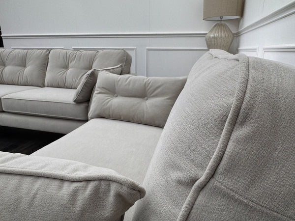 French Connection Zinc Cream Cuddle Loveseat Sofa Set