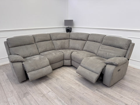 Moreno Large Corner Grey Fabric Power Recliner