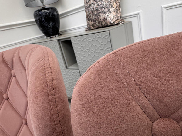 Donnie Pink Velvet Dining Chairs