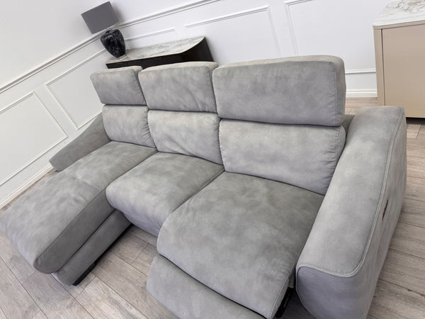 Xavier 3 Seater Fabric Power Recliner Chaise End Sofa L Shape Corner