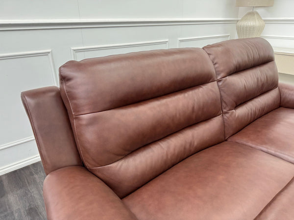 Lazyboy Stafford Brown Leather 3 & 2 Static Sofa Set