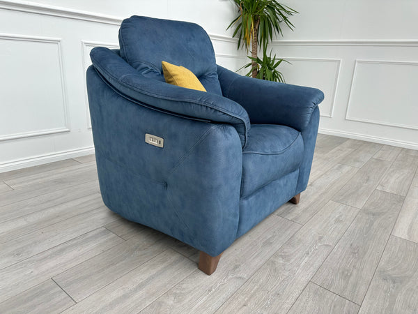 Jackson Power Recliner Armchair Stingray Indigo Fabric RRP £1,809