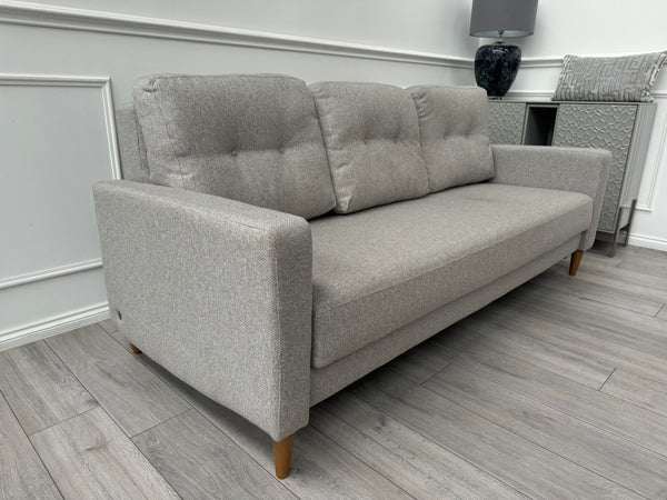 John Lewis x G Plan Vintage 3 Seater Sofa Bed in Grey Woven Fabric