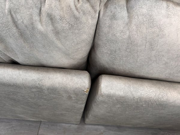 Devine Large 4 Seater Chaise Sofa Removable Footstool Beige Velvet