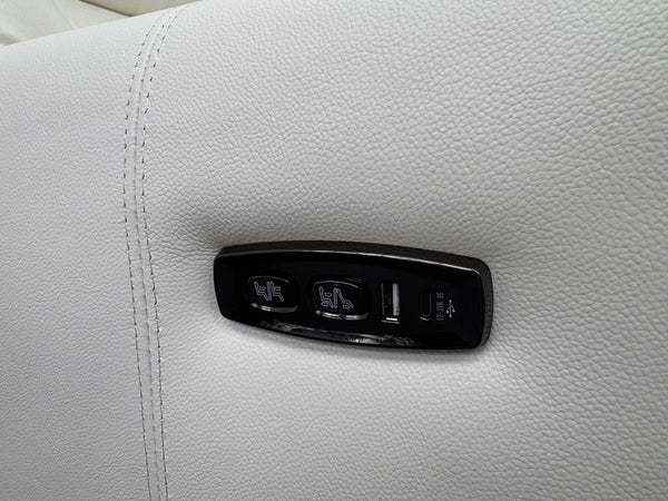 Le Mans White Leather Power Recliner TV Armchair