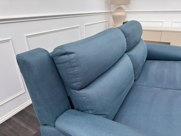 La Z Boy Bella 3 Seater Blue Fabric Power Recliner
