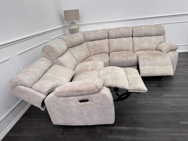 Moreno Large Corner Plush Velvet Set Power Recliner
