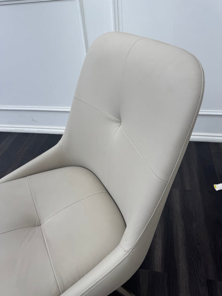 FV Avorio Pale Grey Faux Leather Swivel Dining Chair (Choose Quantity)