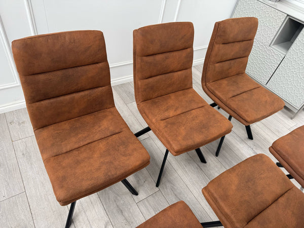 Njord Swivel Dining Chairs Rust Fabric