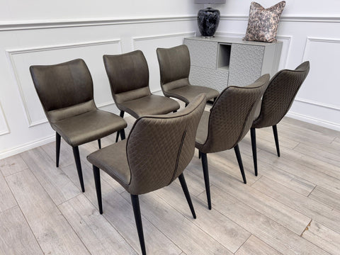 Murcia Grey Faux Leather Dining Chairs (Choose Quantity)