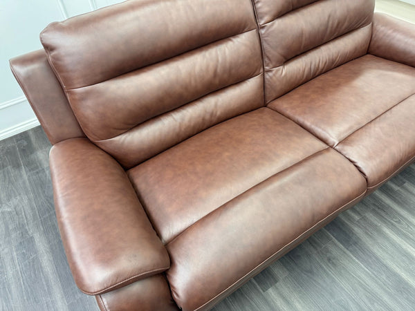 Lazyboy Stafford Brown Leather 3 & 2 Static Sofa Set