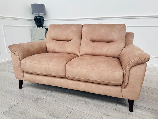 2 Seater Sofa in Beige/Camel Soft Fabric