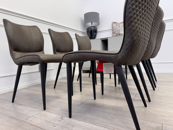 Murcia Grey Faux Leather Dining Chairs (Choose Quantity)