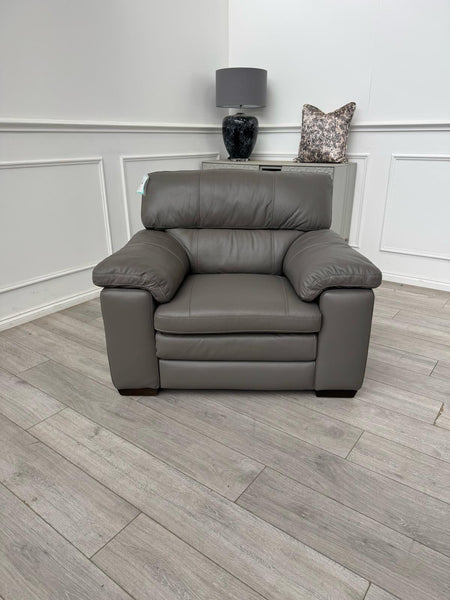 Cozee Armchair Set in Grey Pure Leather