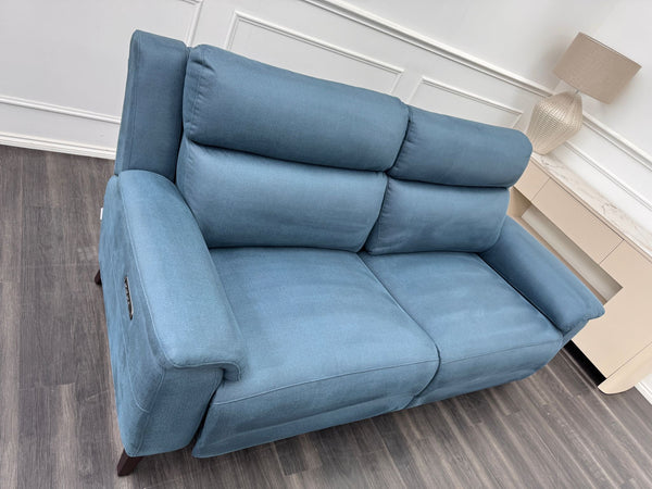 La Z Boy Bella 3 Seater Blue Fabric Power Recliner