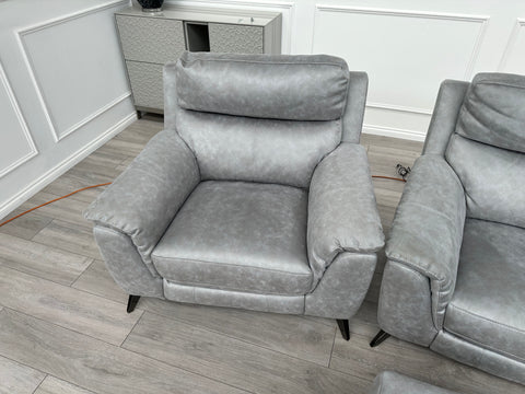 Furniture Village Contempo Grey 3 Seater Sofa + Power Recliner Armchair RRP £3,785