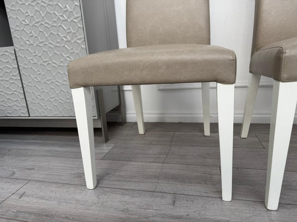 ALF Fascina Set of 6 Faux Leather Dining Chairs Taupe/ Cream RRP £3,447