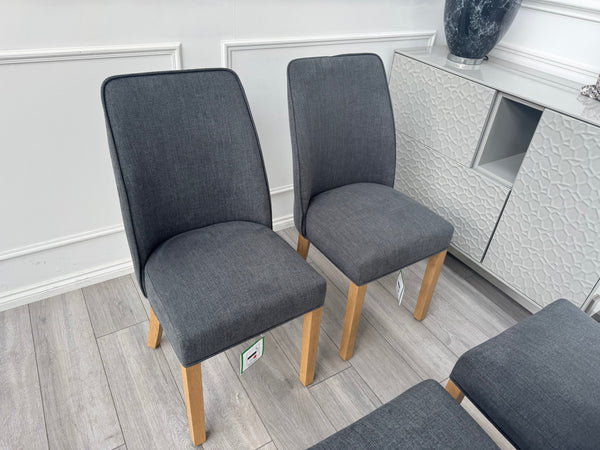 Hamilton Charcoal Grey Fabric Wooden Dining Chairs