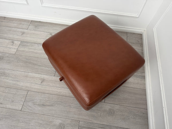 Furniture Village COZEE Brandy Leather Storage Footstool