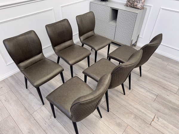 Murcia Grey Faux Leather Dining Chairs (Choose Quantity)