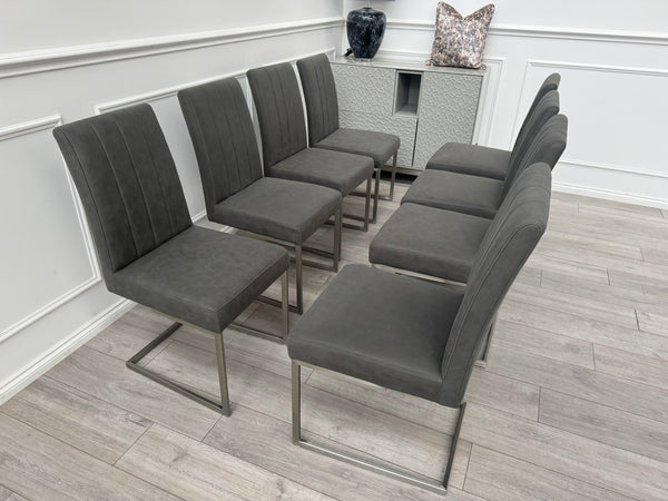Furniture Village Grigio Grey Suede Dining Chairs