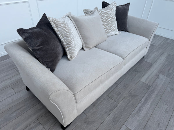 Sasha 4 Seater Sofa Pillow Back Cream Fabric Grand Sofa