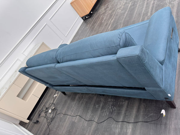 La Z Boy Bella 3 Seater Blue Fabric Power Recliner