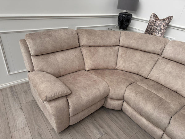 Moreno Power Reclining Corner Sofa In Cream Lux Velvet