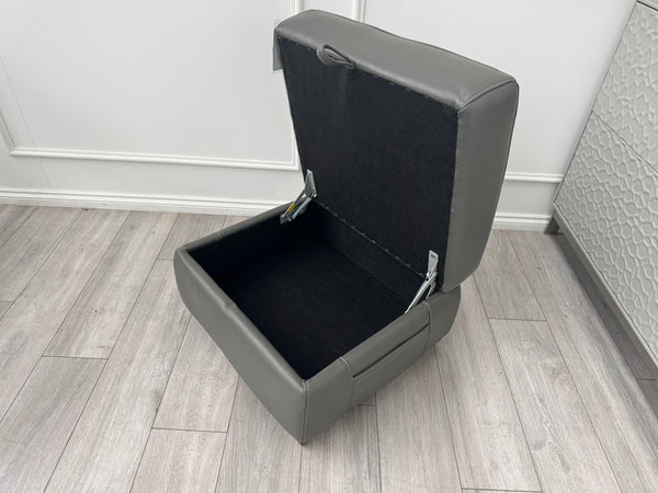 Furniture Village COZEE Elephant Grey Leather Storage Footstool