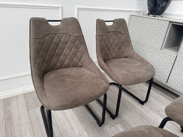 Warrior Taupe Faux Leather Cantilever Dining Chair (Choose Quantity)