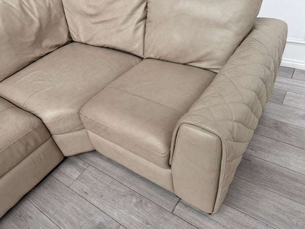 Mazzini Corner Sofa Dakota Ice Cream Leather 3/CNR/1