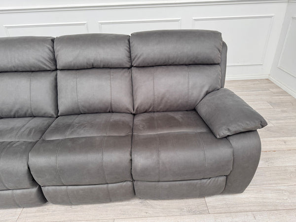 Moreno 4 Seater Power Recliner Sofa In Charcoal Material