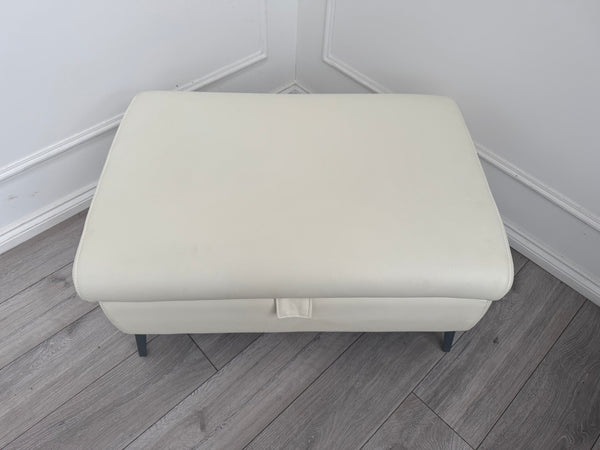 Furniture Village DAYTONA / JUDE White Leather Large Storage Footstool